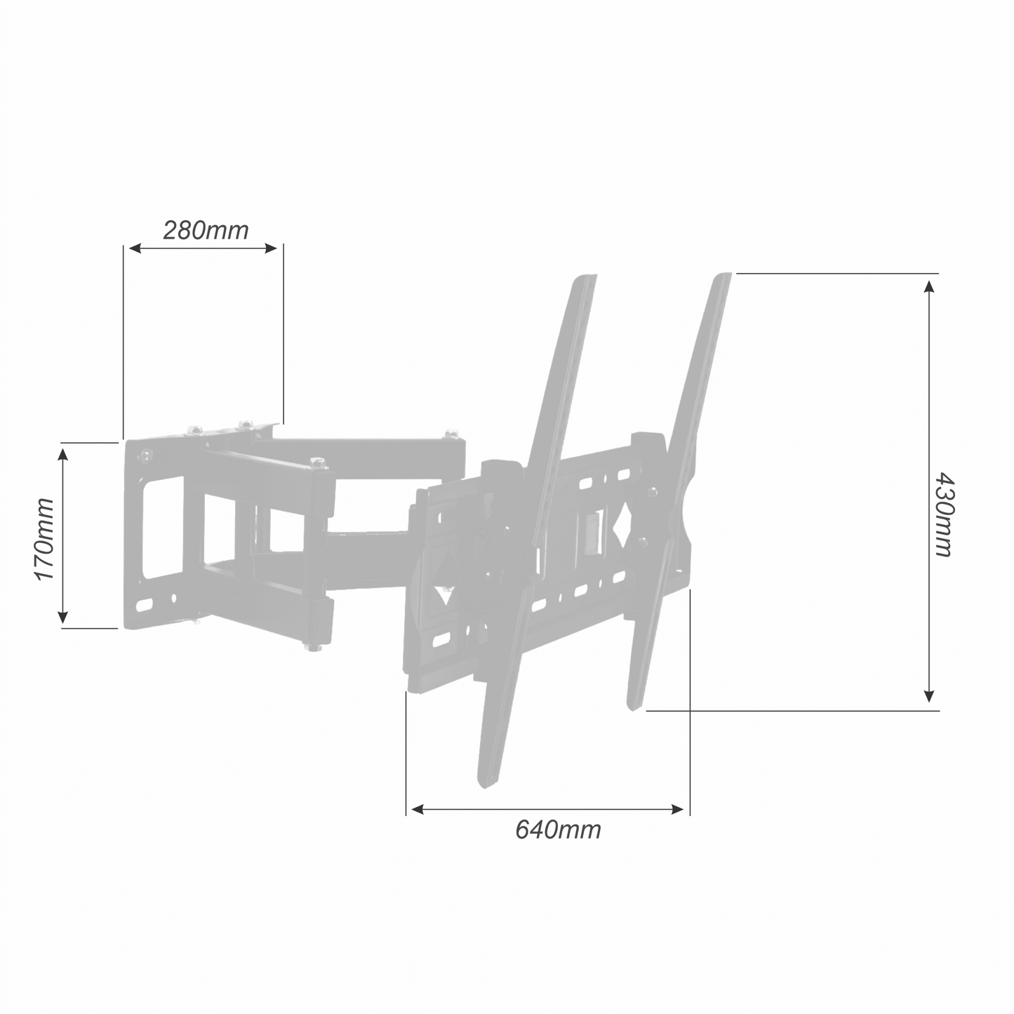 LED Wall Mount Bracket with Full Motion